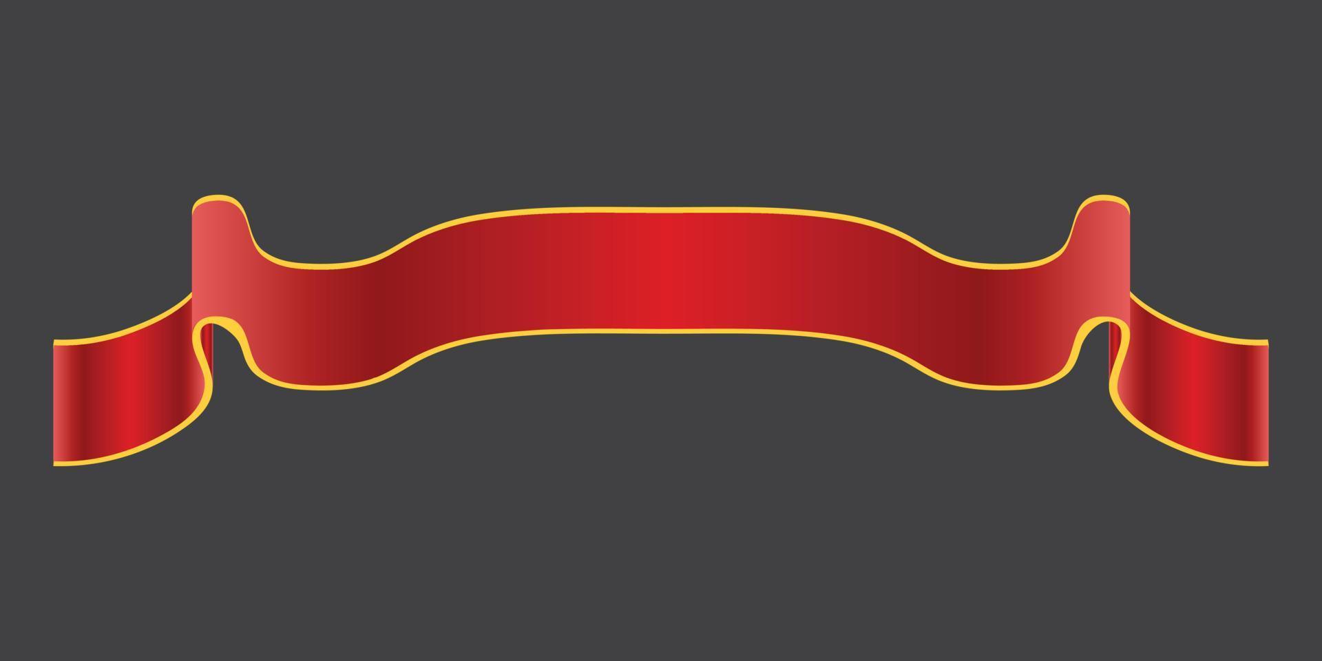 Elegance red ribbon banner. vector