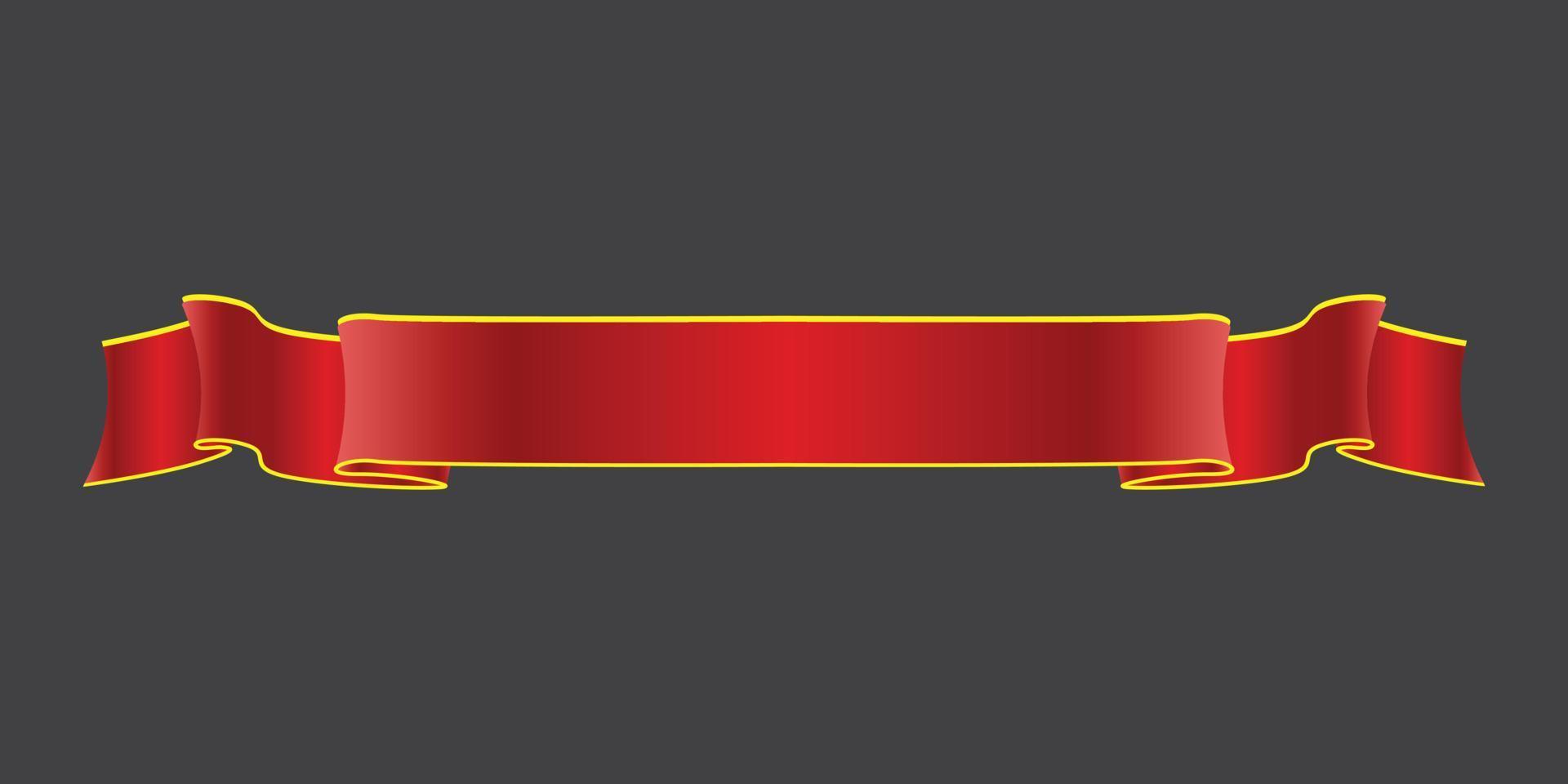 Elegance red ribbon banner. vector