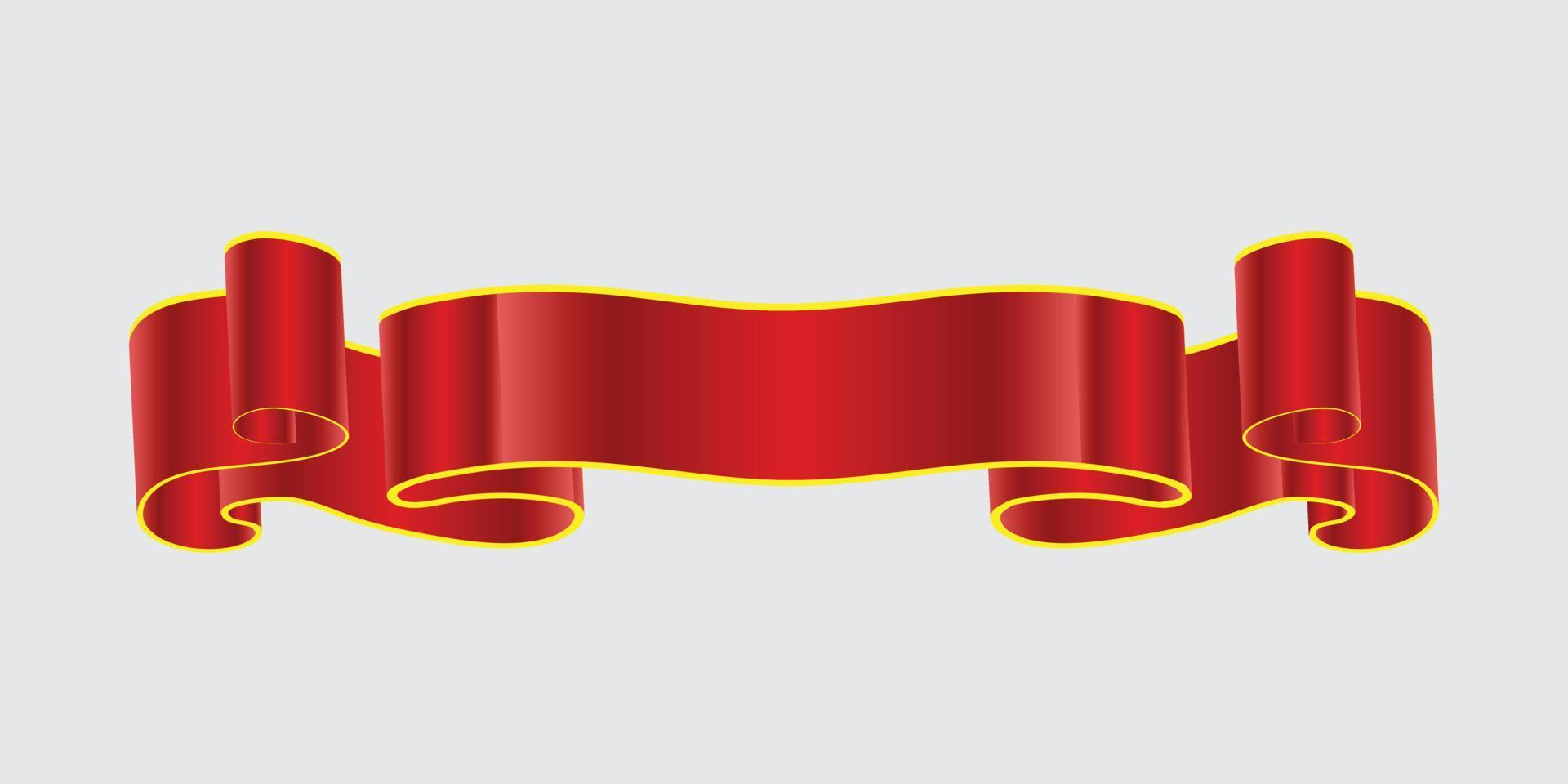 Elegance red ribbon banner. vector