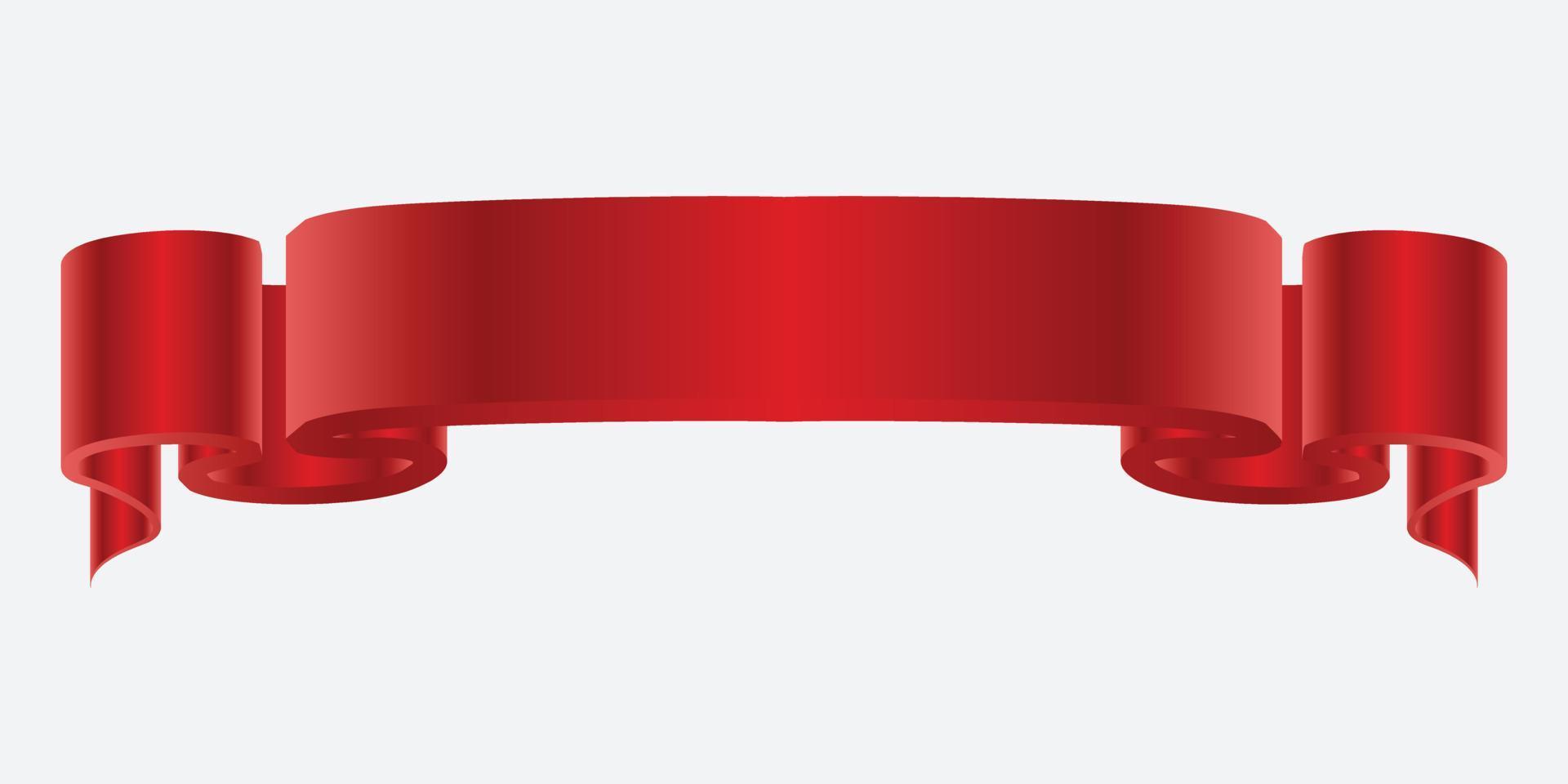 Elegance red ribbon banner. vector