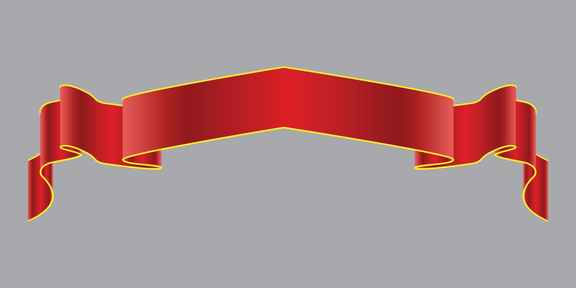 Elegance red ribbon banner. vector