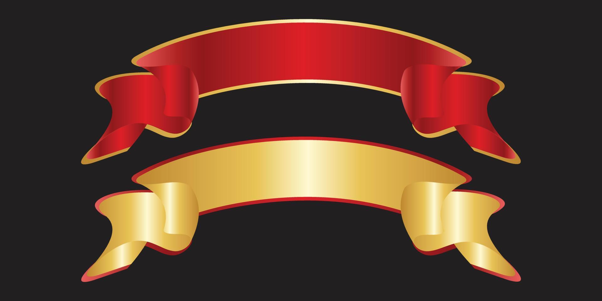 Elegance red ribbon banner. vector