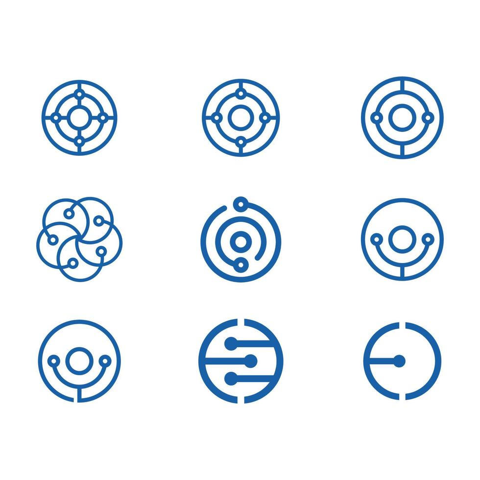 Circle Technology Icon Set vector