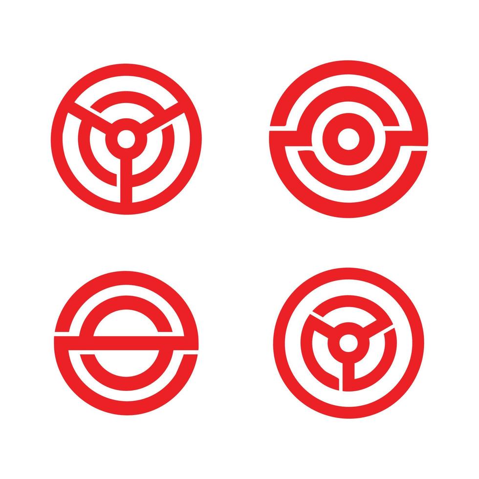 conjunto de iconos de tecnología de círculo vector