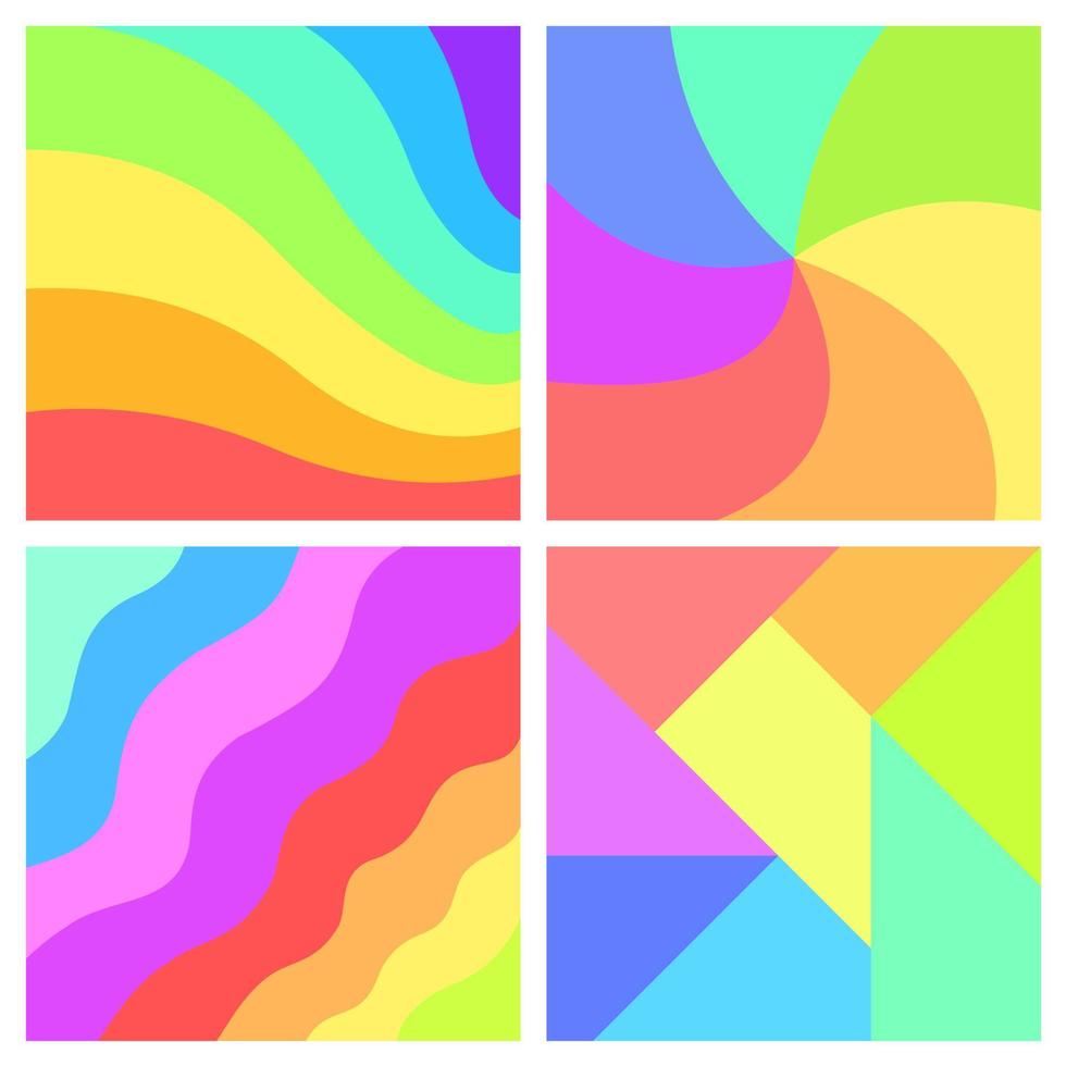 Set of colorful rainbow background vector design