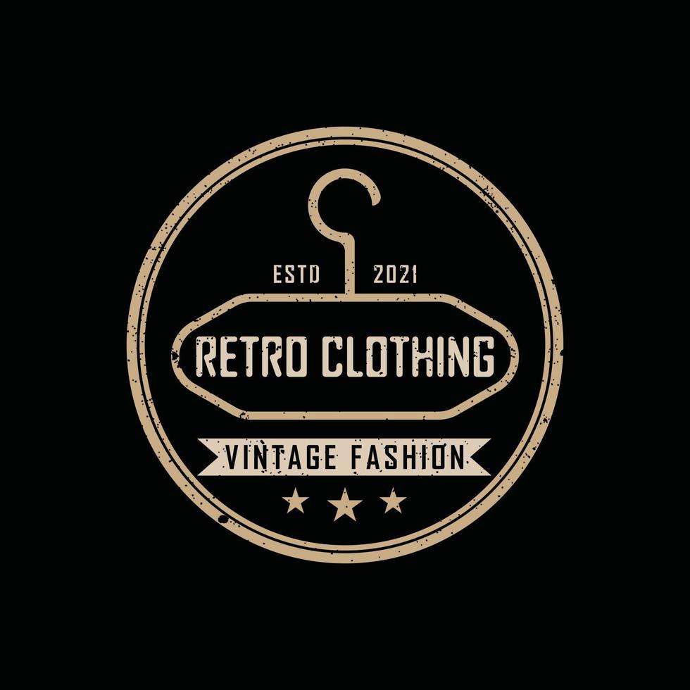 Diseño de logotipo de insignia de etiqueta retro vintage clásico para ropa de tela vector