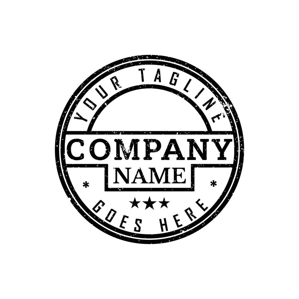 Minimalist Vintage Stamp Label Badge Circular Round Logo design vector