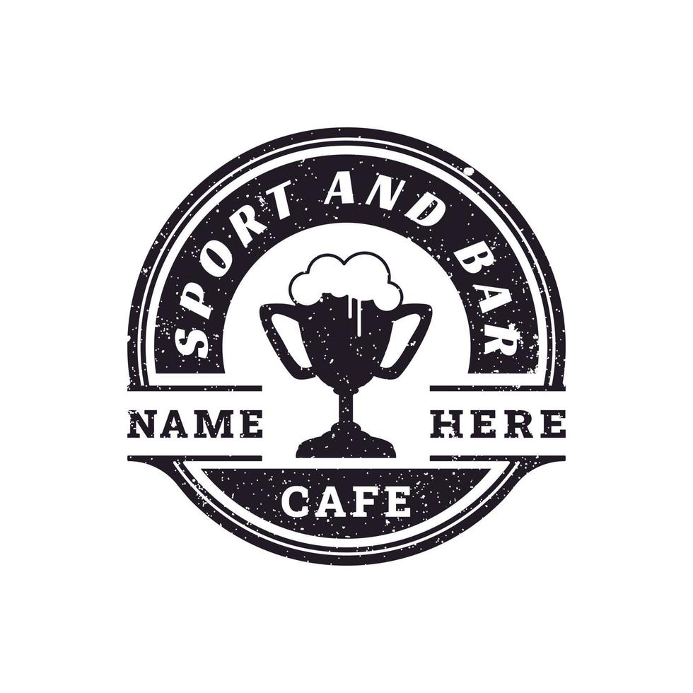 Trophy Cup Beer for Vintage Retro Sports Bar Cafe Tavern logo design inspiration vector