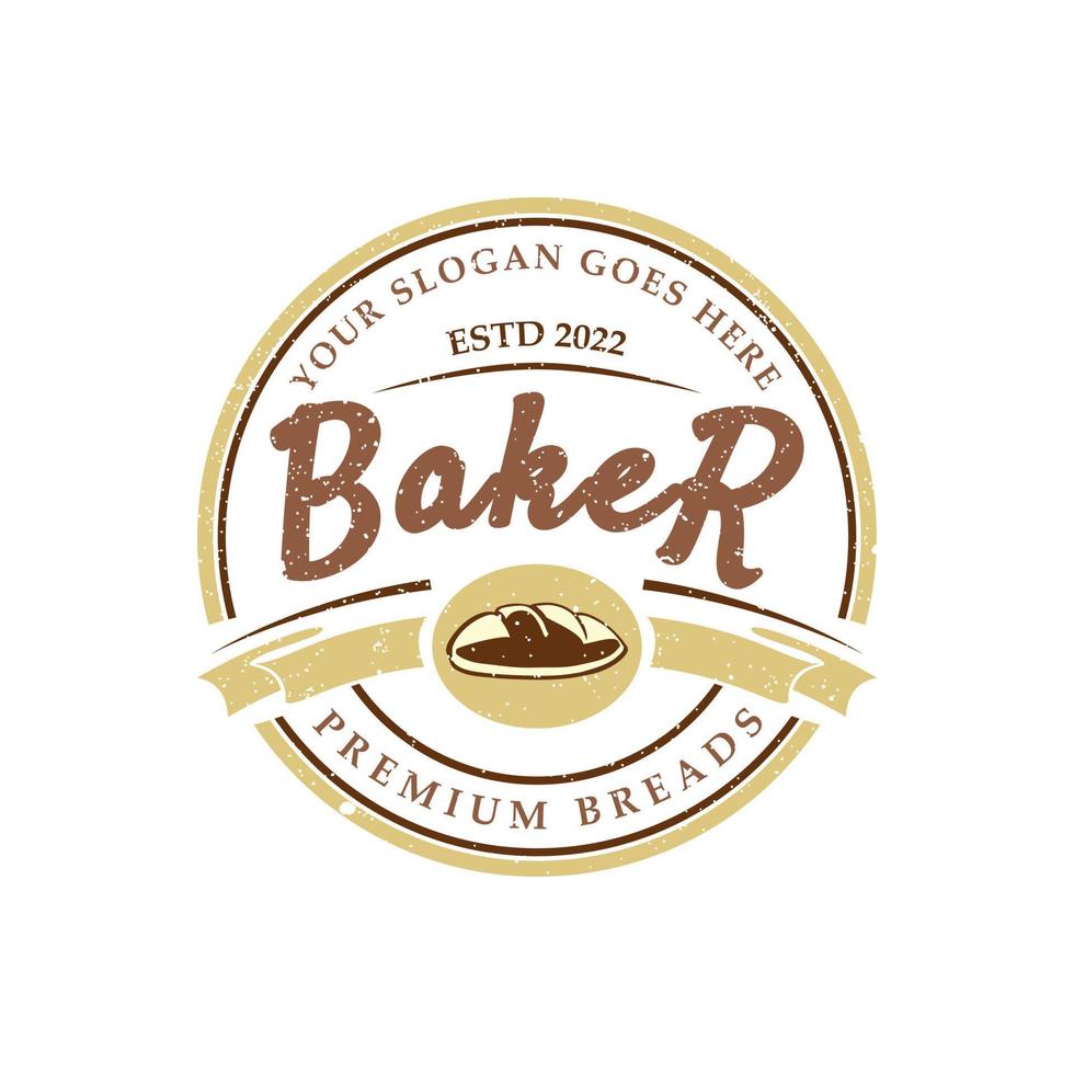 Vintage Retro Bakery Bake Shop Label Sticker Logo design vector