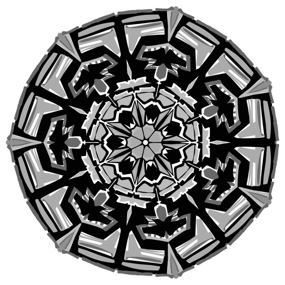 Mandala in grey colors vector