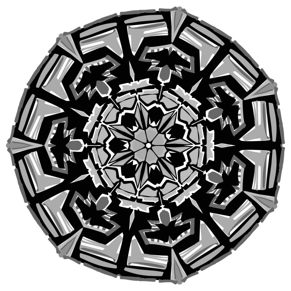 Mandala in grey colors vector