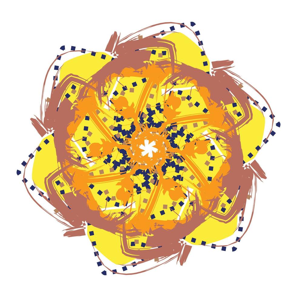 Mandala colorful design for decoration in yellow vector