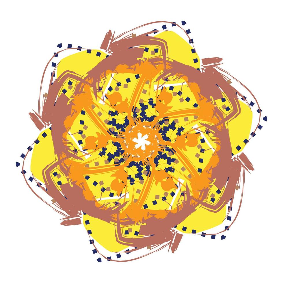 diseño colorido de mandala para decoración en amarillo vector