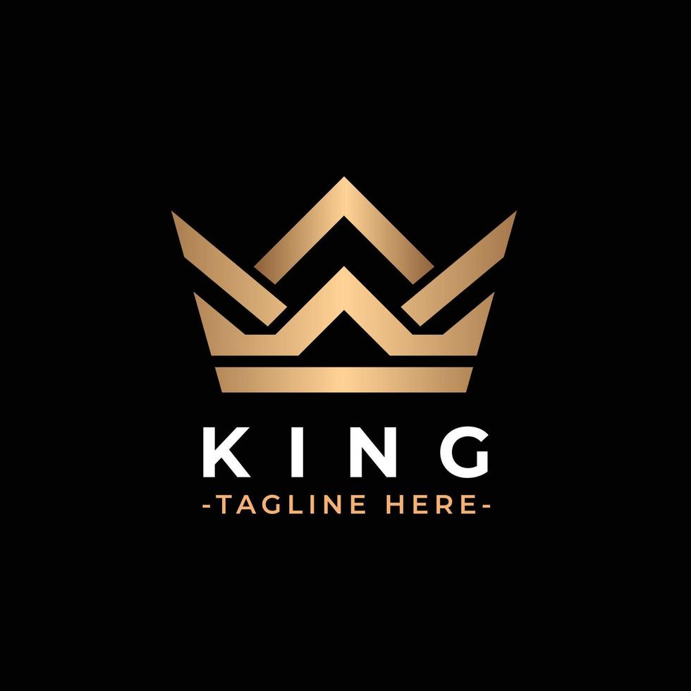 plantilla de icono de logotipo elegante rey de oro vector