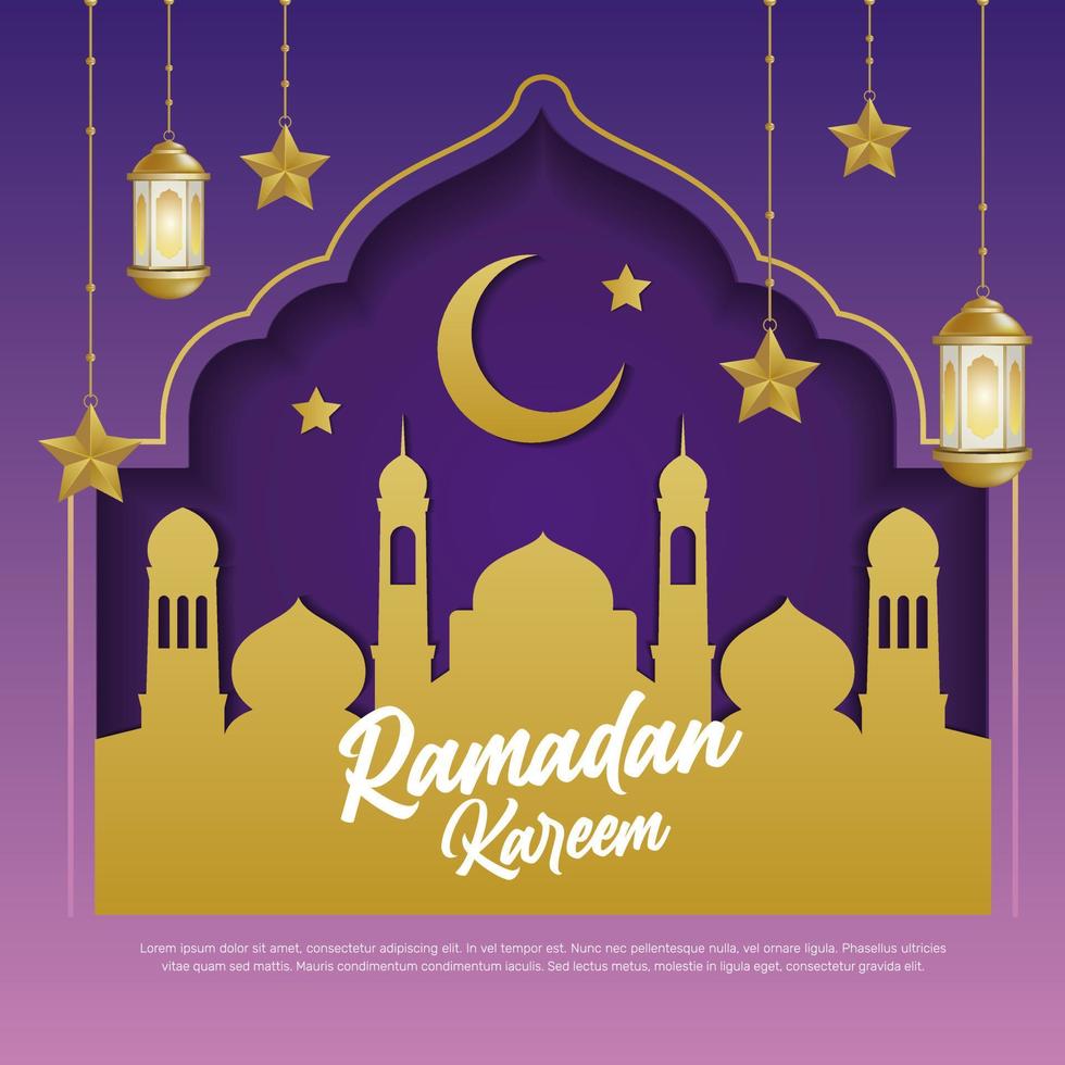 Ramadan Kareem islamic banner template vector