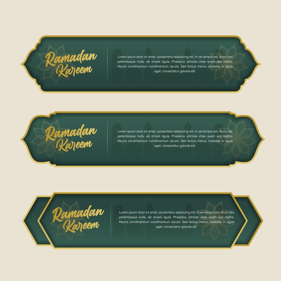 Ramadan Kareem islamic banner set template vector