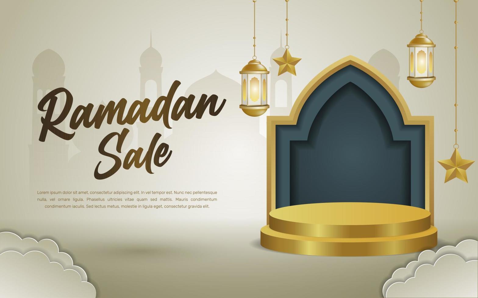 Ramadan Kareem islamic banner template vector