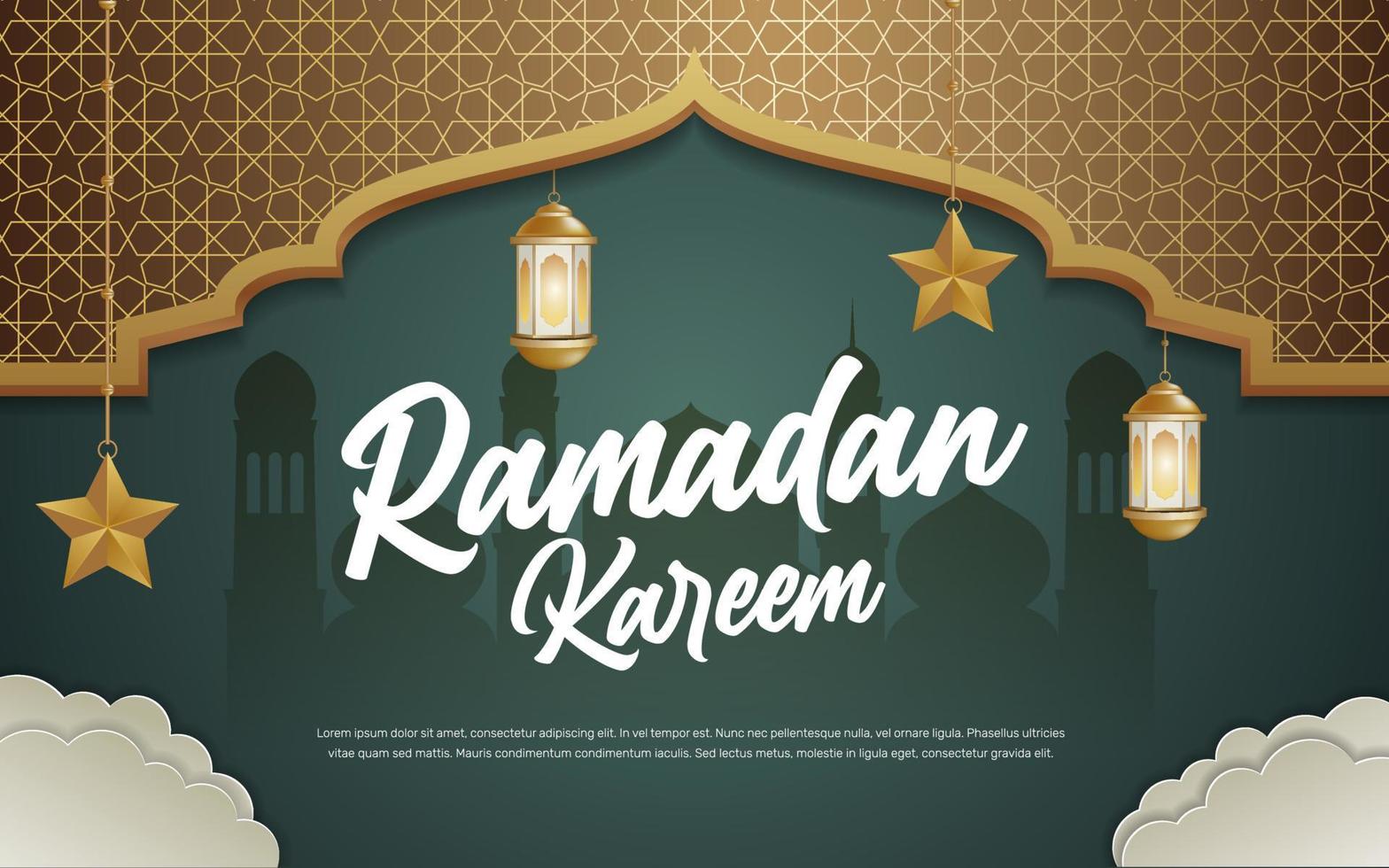 Ramadan Kareem islamic banner template vector