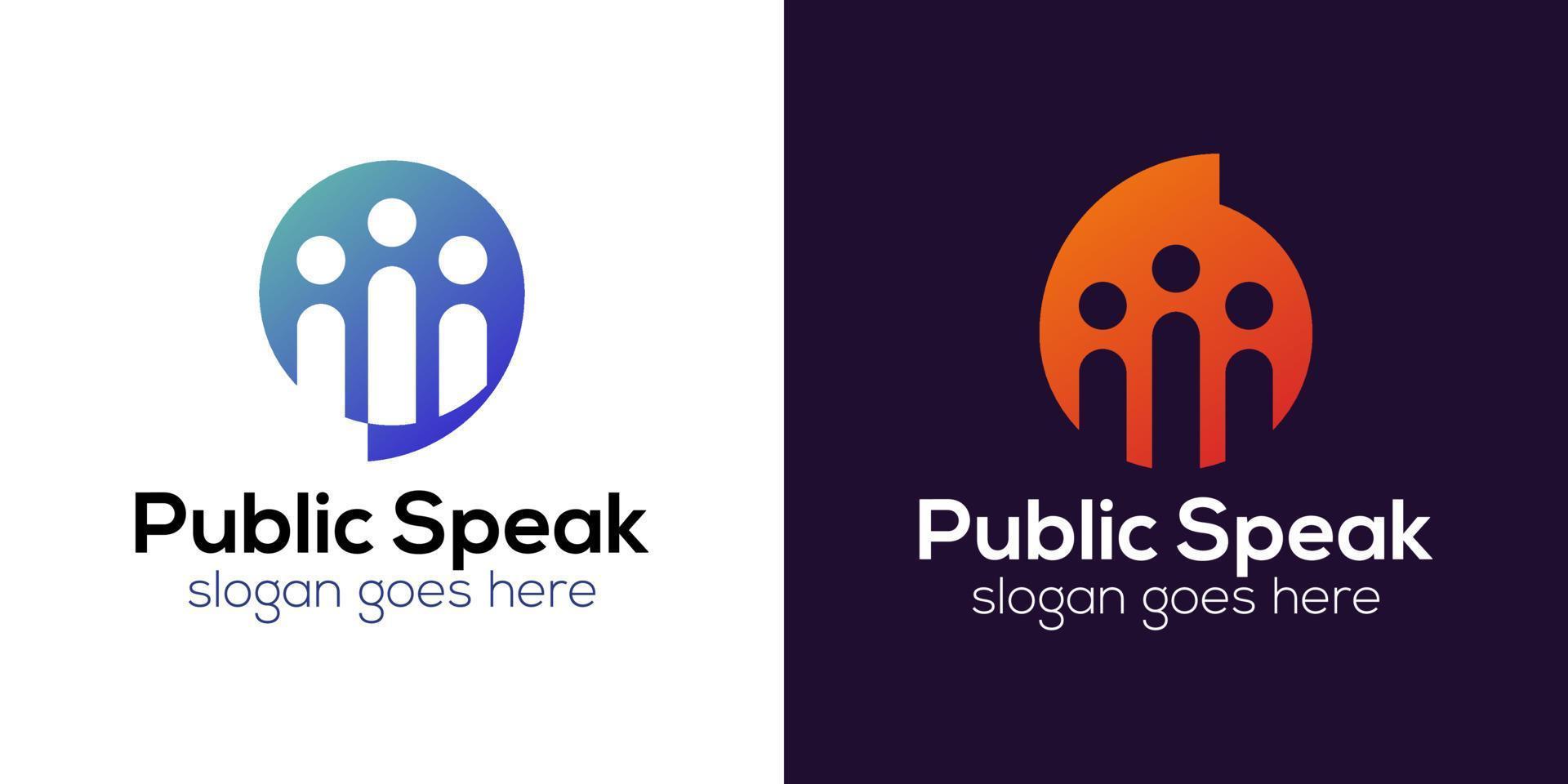 abstract People family together human unity with chat bubble can be used public talking logo vector