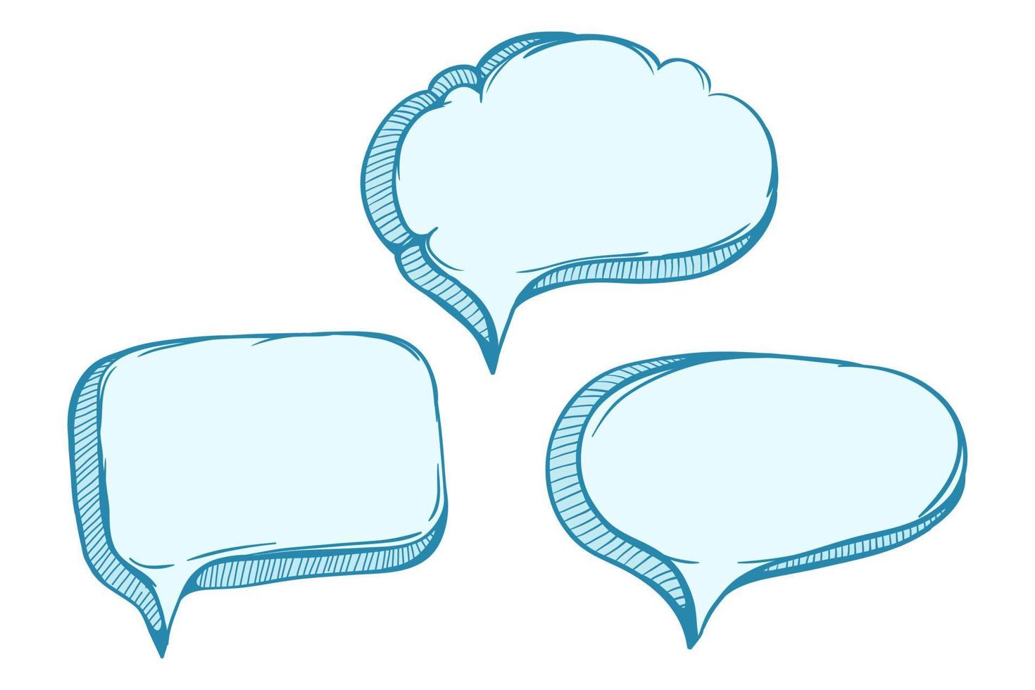 set of hand drawn chat bubble or speech vector