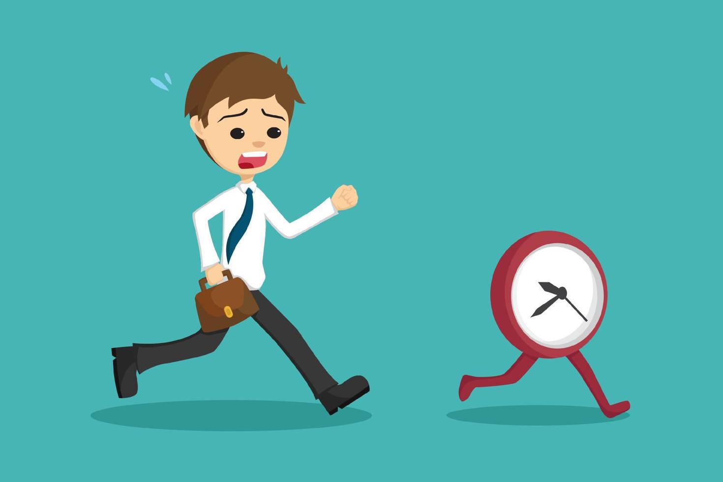 businessman late go to work vector