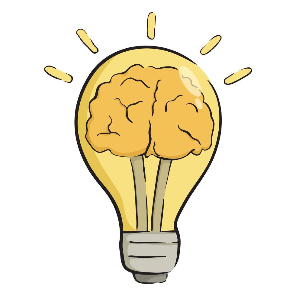 light bulb brain concept vector