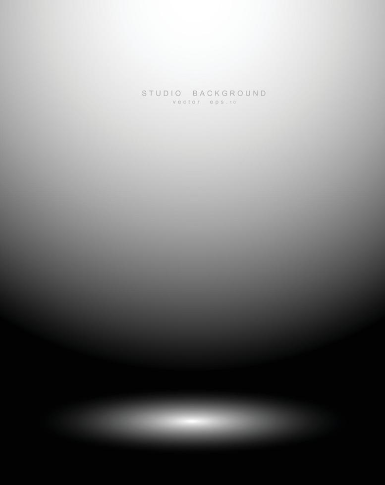 Empty black gradient studio room background. backdrop light interior with copyspace for your creative project, Vector illustration EPS 10