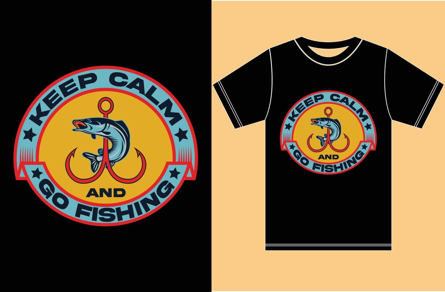 mantén la calma y ve a pescar. diseño de camisetas para amantes de la pesca. mantén la calma en el diseño de la pesca. vector