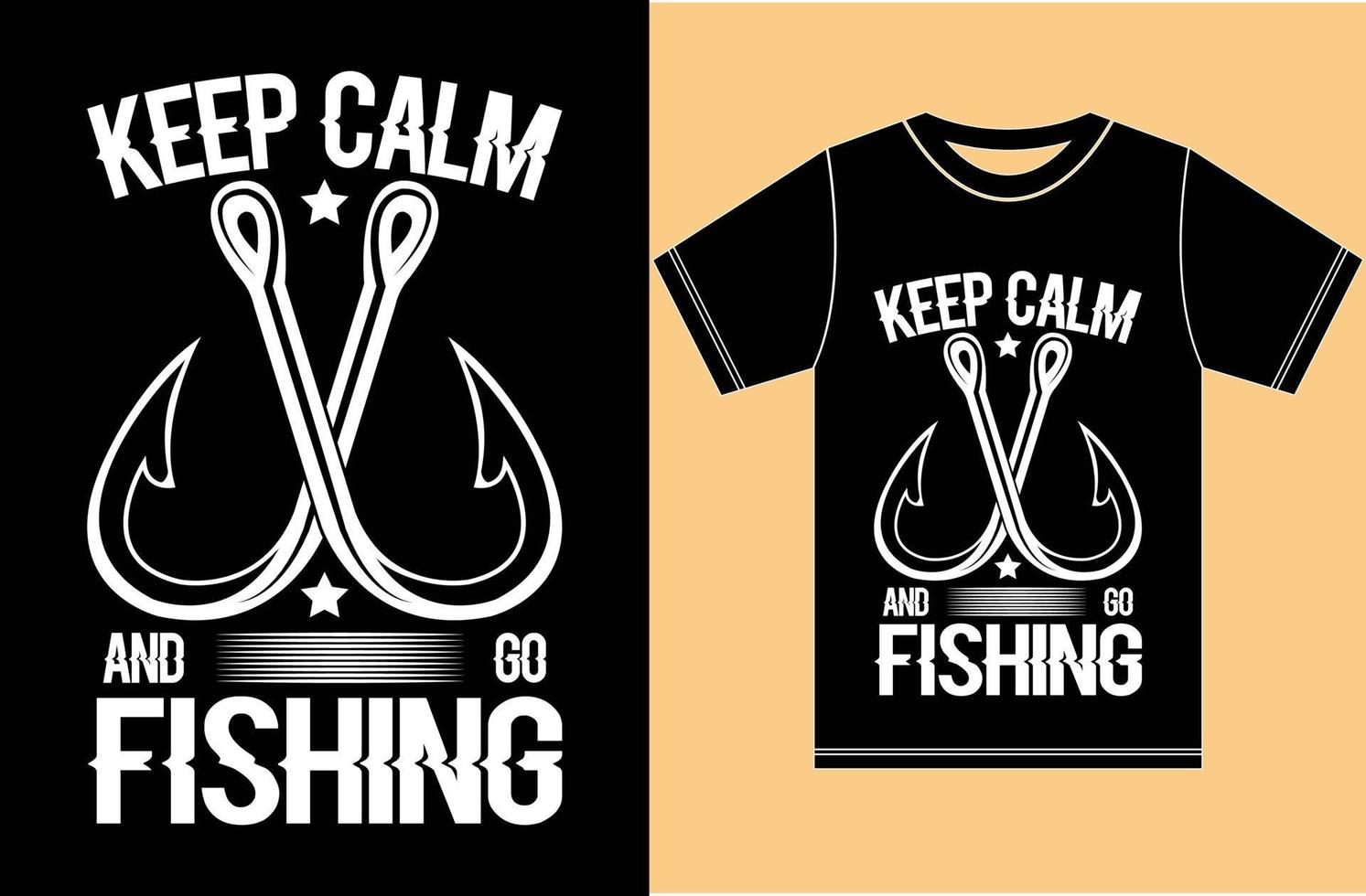 mantén la calma y ve a pescar. diseño de camisetas para amantes de la pesca. mantén la calma en el diseño de la pesca. vector