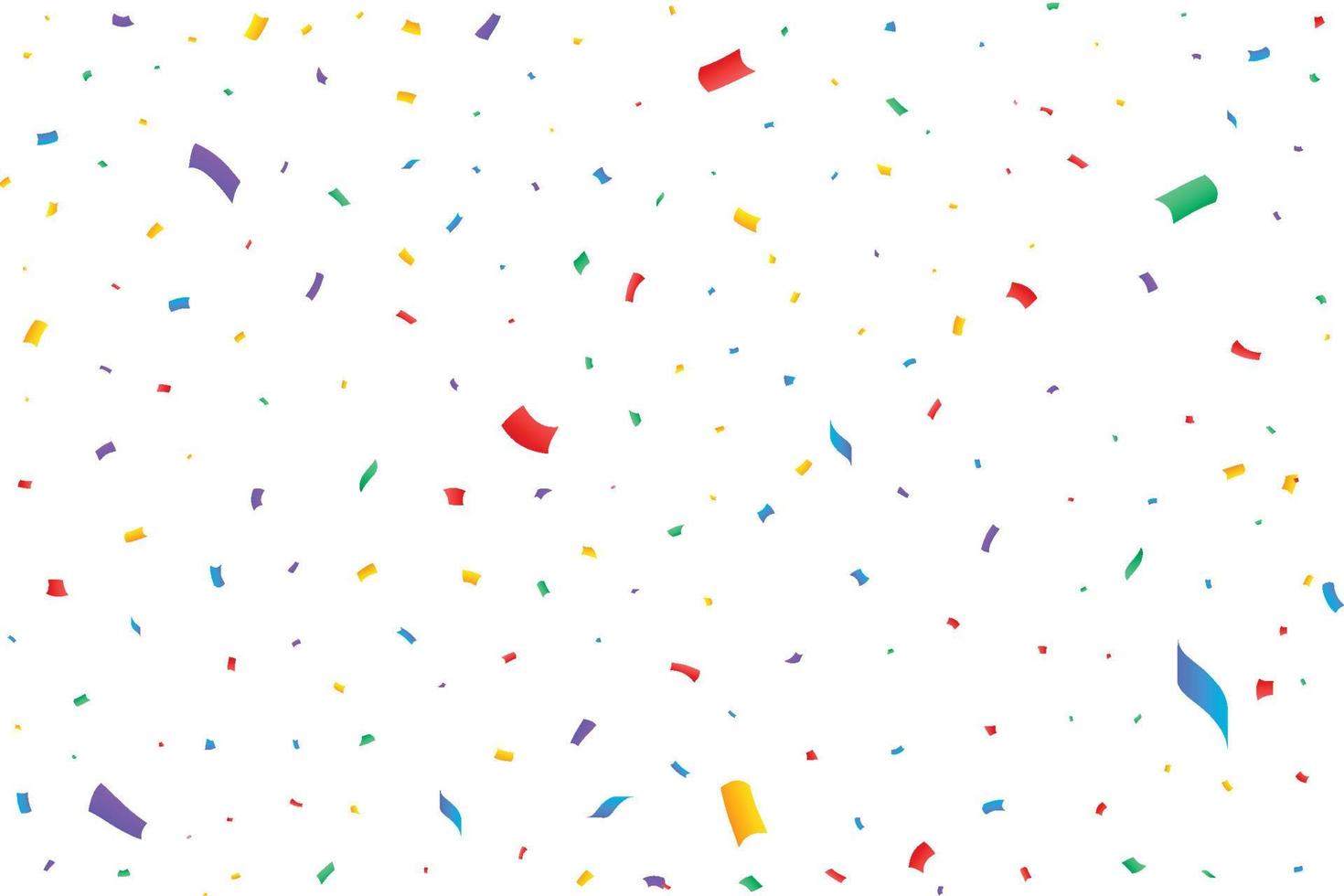Colorful confetti falling illustration isolated on transparent background. Event and Anniversary celebration. Blue, red, yellow tinsel falling. Carnival elements. Simple Colorful confetti falling. vector
