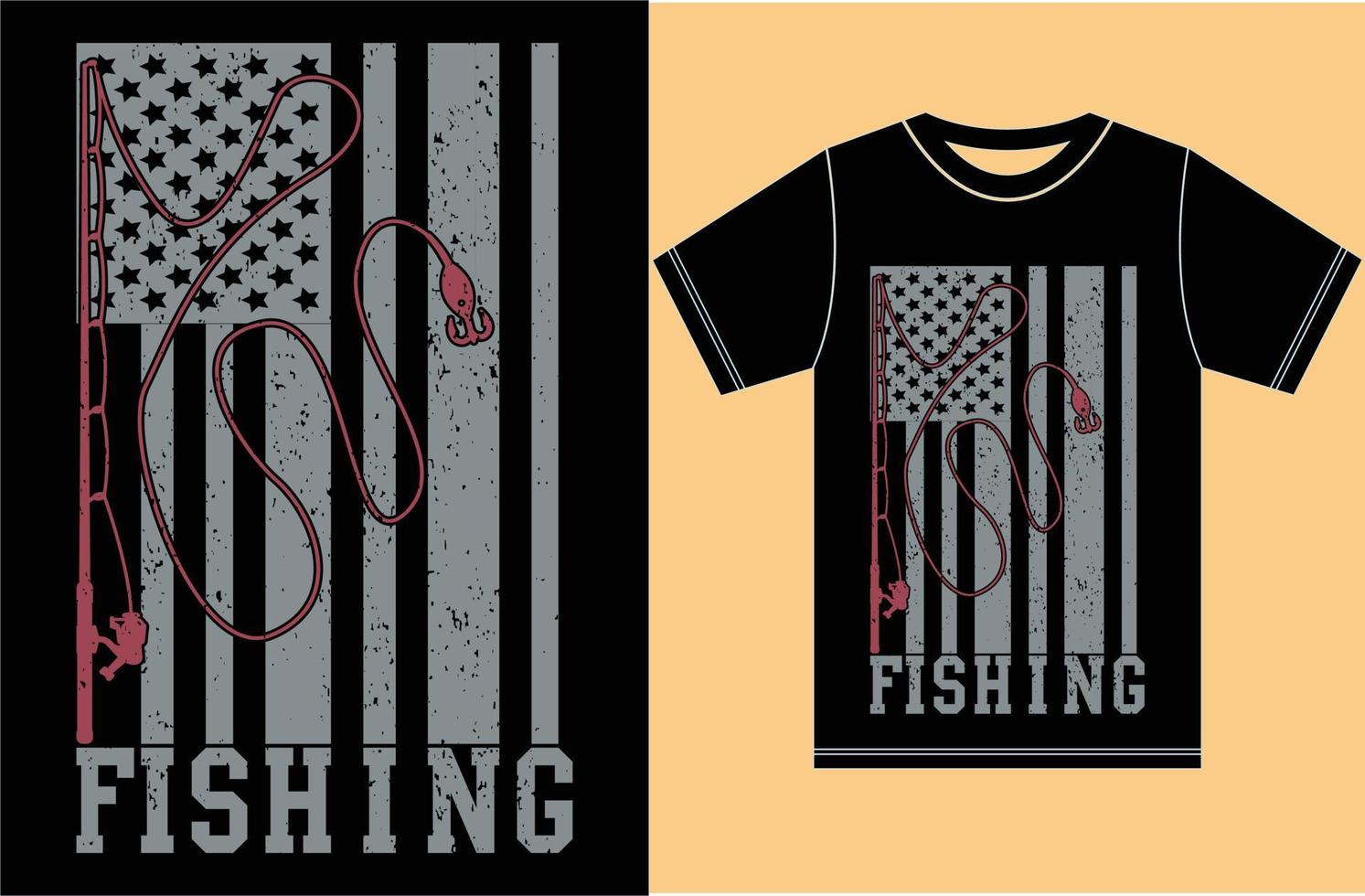 camiseta de pesca. regalo de bandera de pesca de estados unidos para pescador. playera de pescador camisas de pesca frescas. Camiseta de pesca con bandera americana vectorial. vector