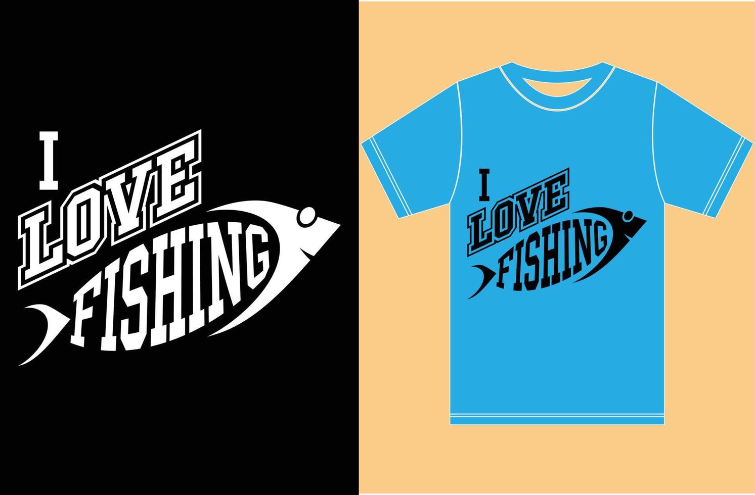 Me encanta la pesca. El diseño de la camiseta del amante de la pesca. vector