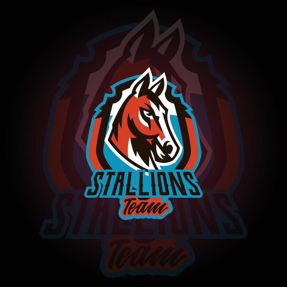 Horse head logo E-sports Gaming logo vector. Gaming Logo. mascot sport logo design. Gaming animal mascot vector illustration logo. mascot, Emblem design for esports team.