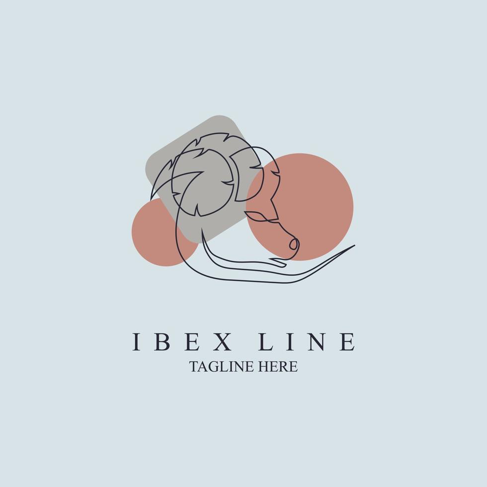 Ibex goat line style  logo template design for brand or company and other vector