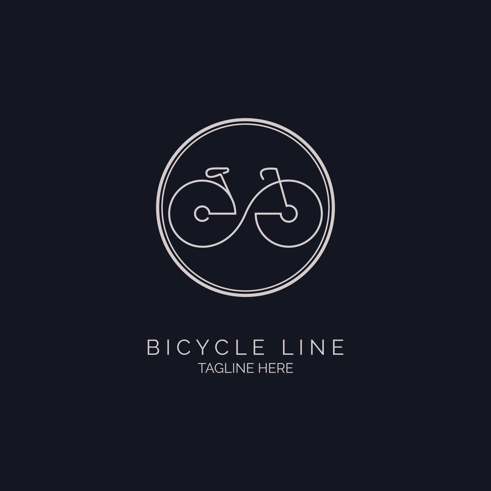 Bicycle line style logo design template for brand or company and other vector