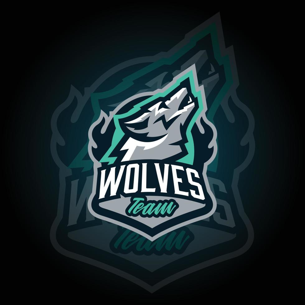 Angry wolf head E-sports Gaming logo vector. Gaming Logo. mascot sport logo design. Gaming animal mascot vector illustration logo. mascot, Emblem design for esports team.