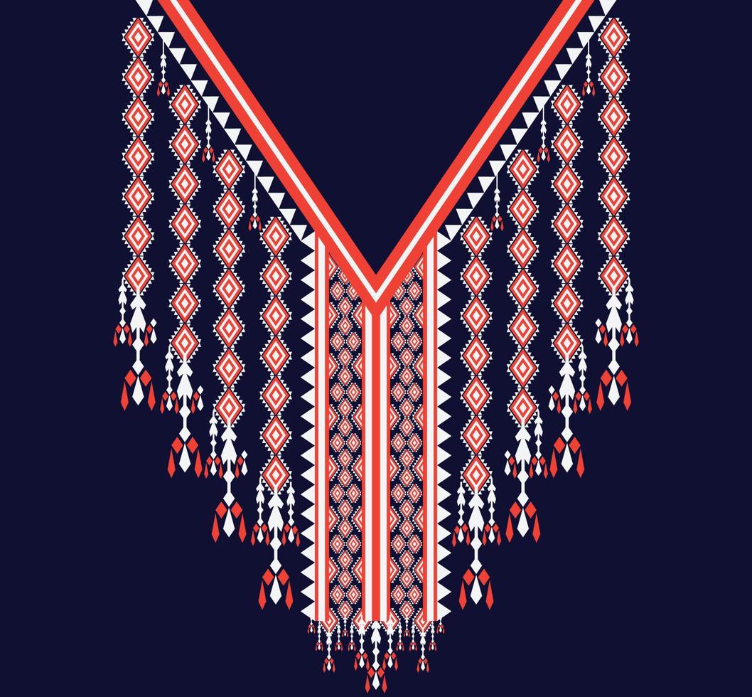 neckline embroidery Ethnic,Geometric,tribal,oriental,traditional,necklace design for fashion women vector