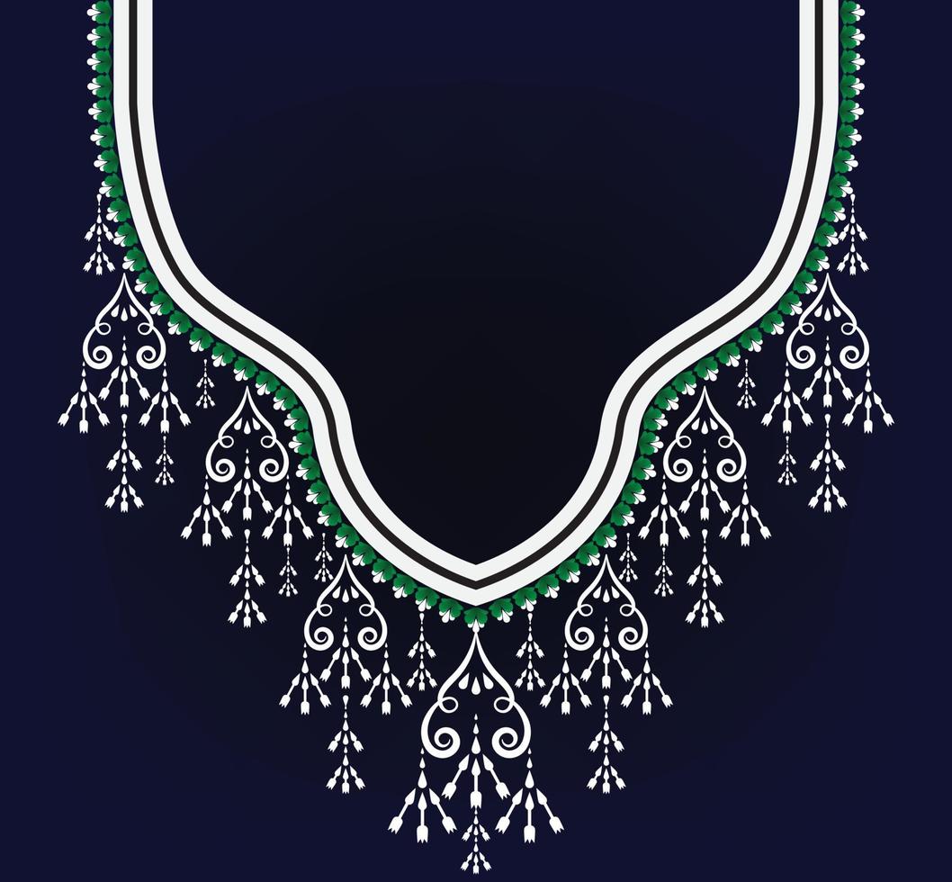 neckline embroidery Ethnic,Geometric,tribal,oriental,traditional,necklace design for fashion women vector