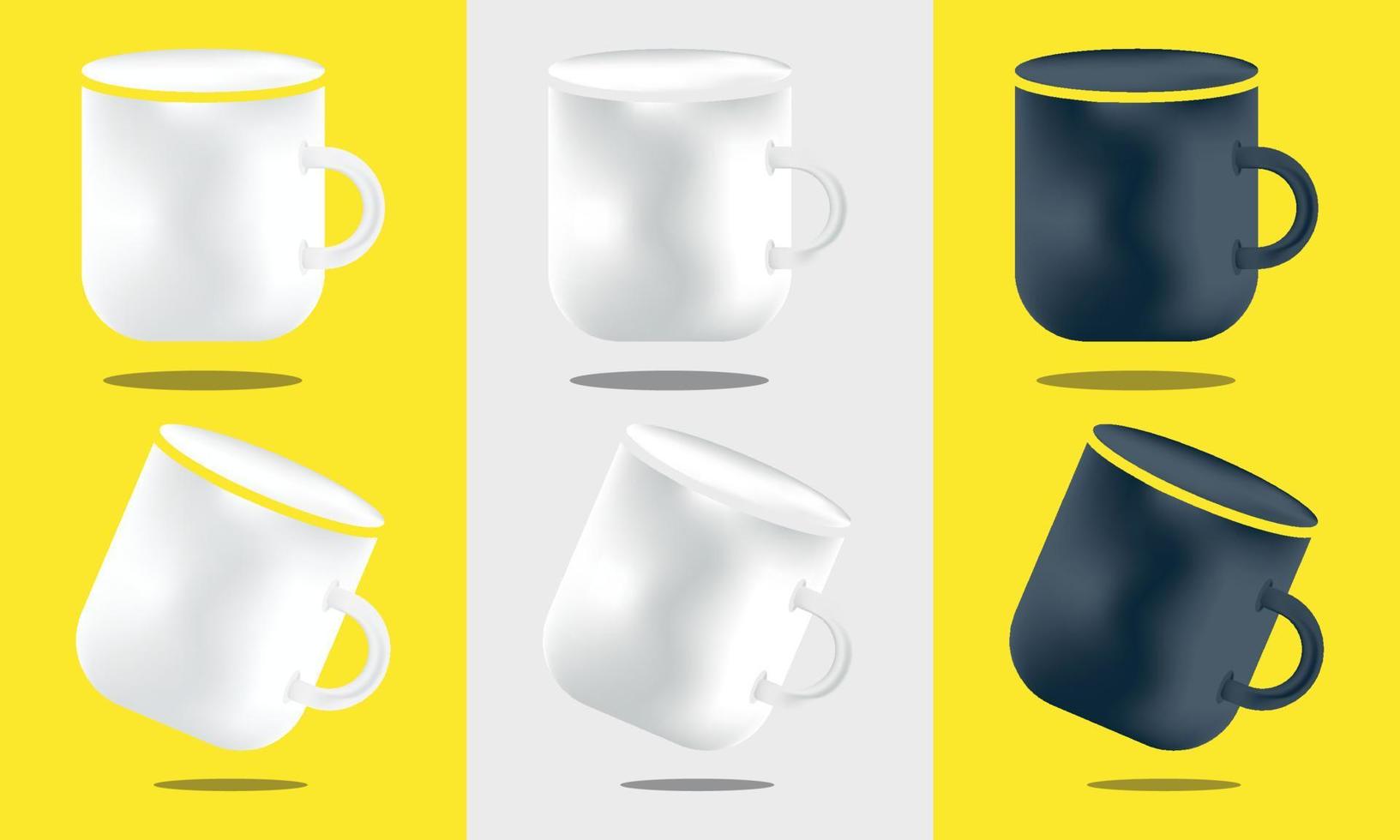 3d mug illustration vector template