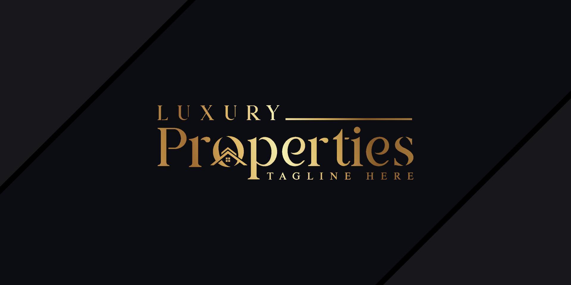 luxury properties logo design template for real estate services vector