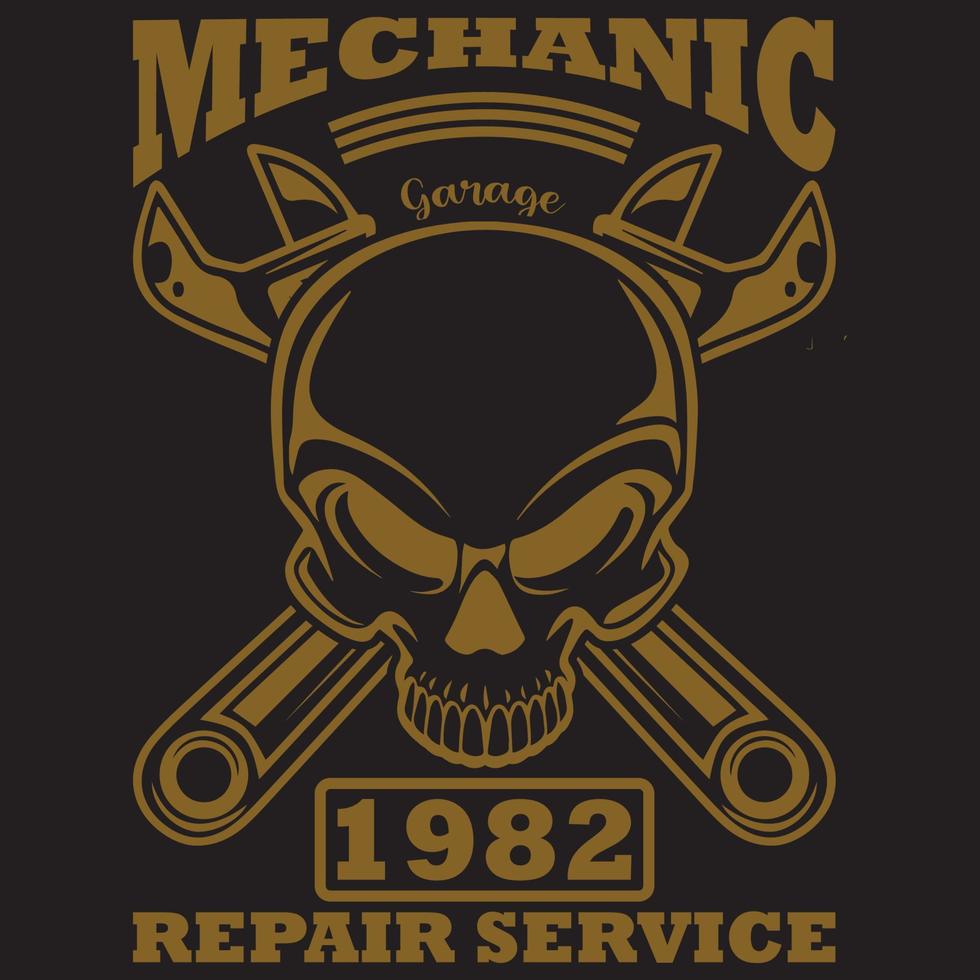 mechanic grage t-shirt design vector