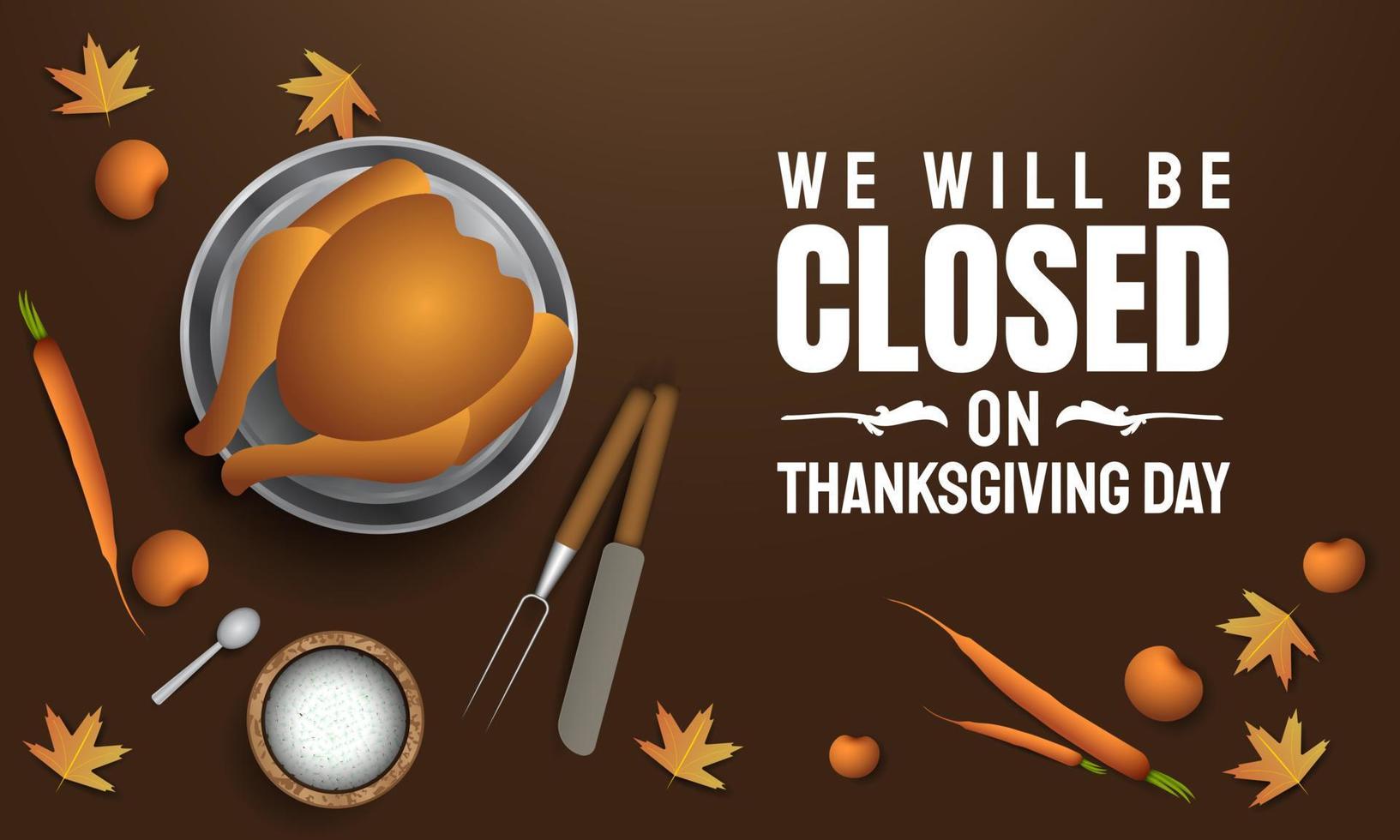 Thanksgiving Day Background Design. Closed on Thanksgiving Day. Vector Illustration.