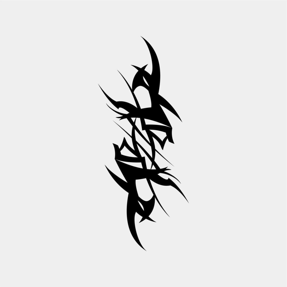 vector illustration of motifs for tattoos that are scary, muscular and nice men
