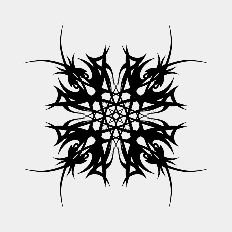 Vector illustration of a unique tattoo motif, scary and cool, simstris for a muscular and scary man