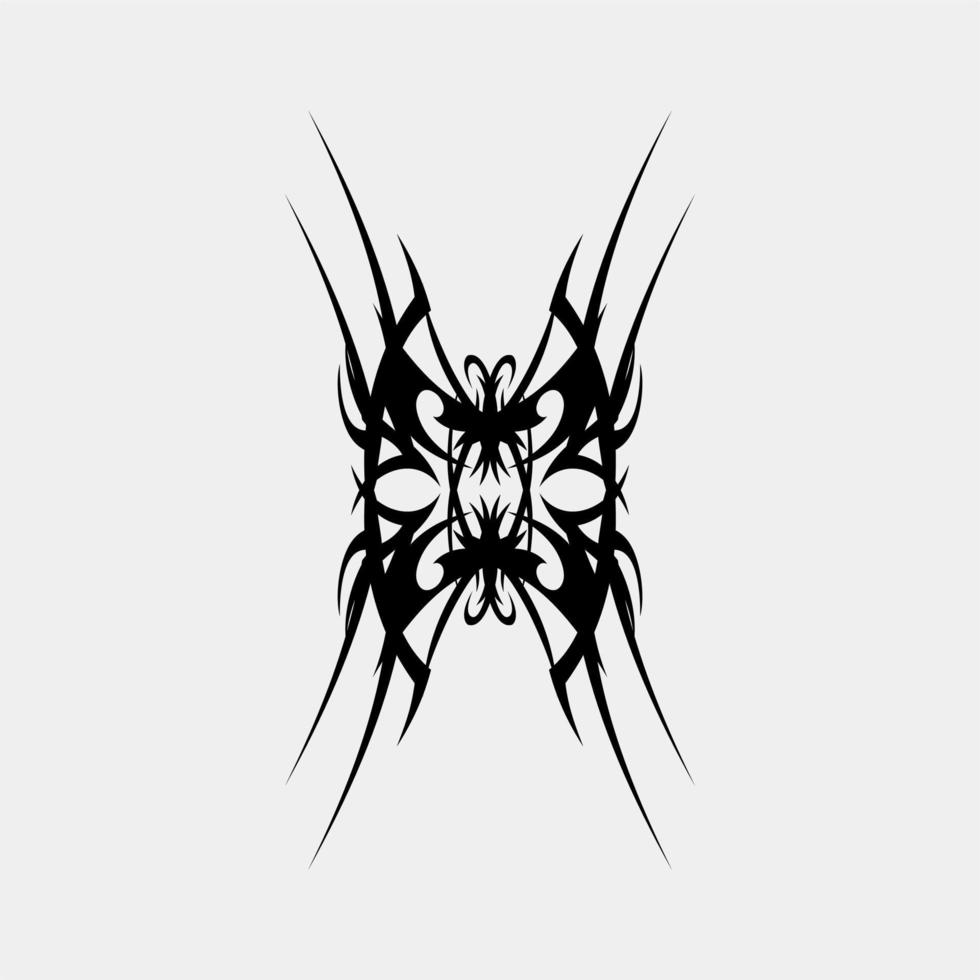 Vector illustration of a unique tattoo motif, scary and cool, simstris for a muscular and scary man