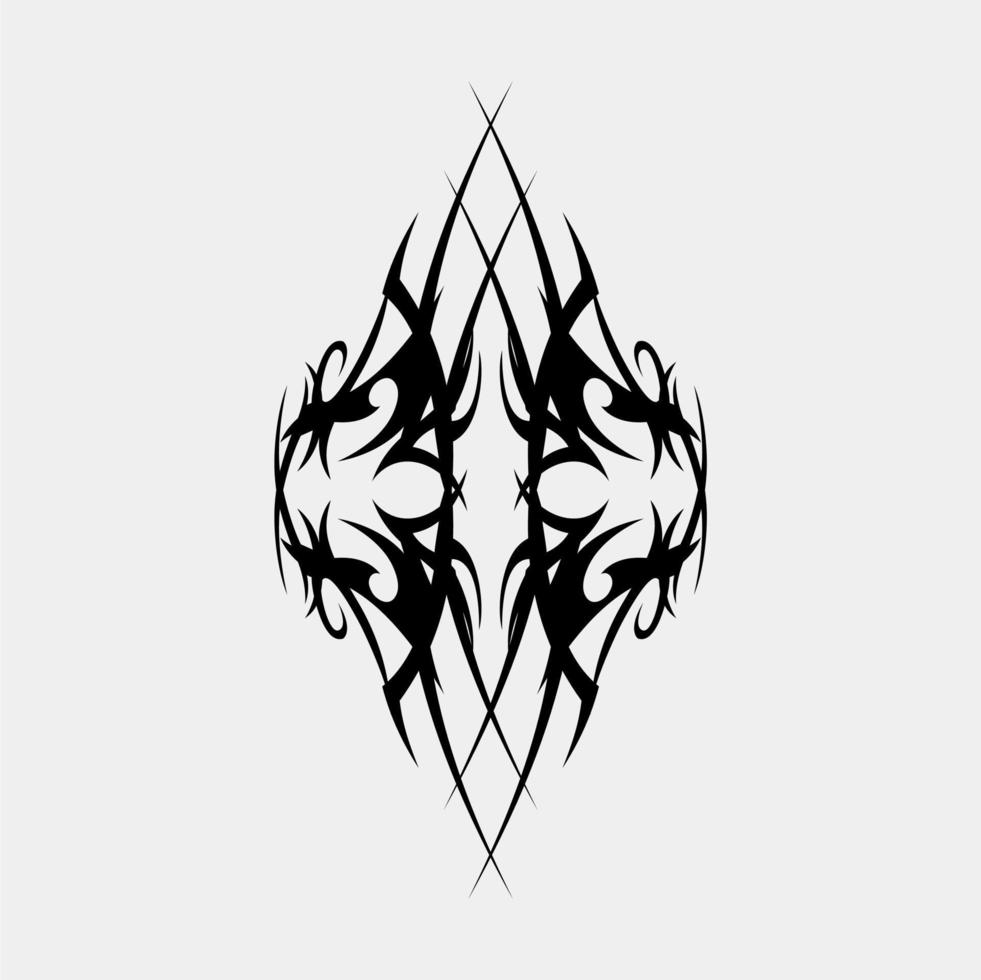 Vector illustration of a unique tattoo motif, scary and cool, simstris for a muscular and scary man
