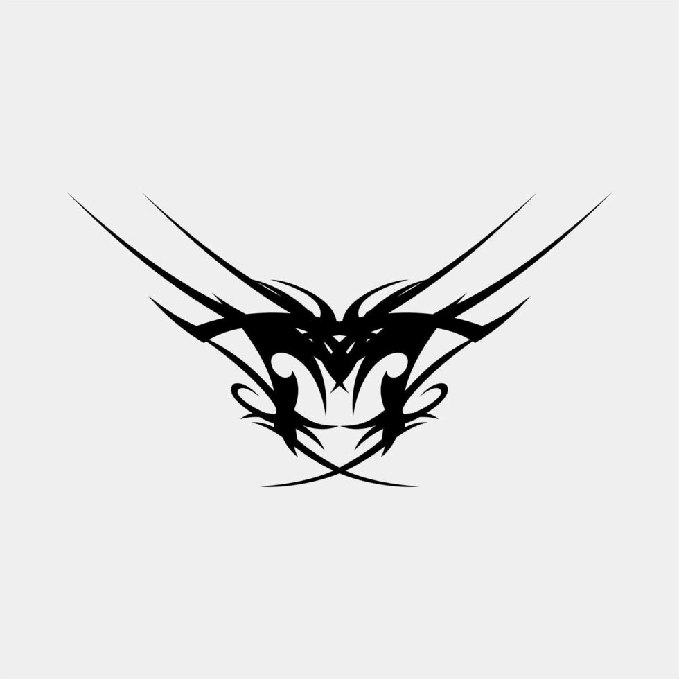 Vector illustration of a unique tattoo motif, scary and cool, simstris for a muscular and scary man