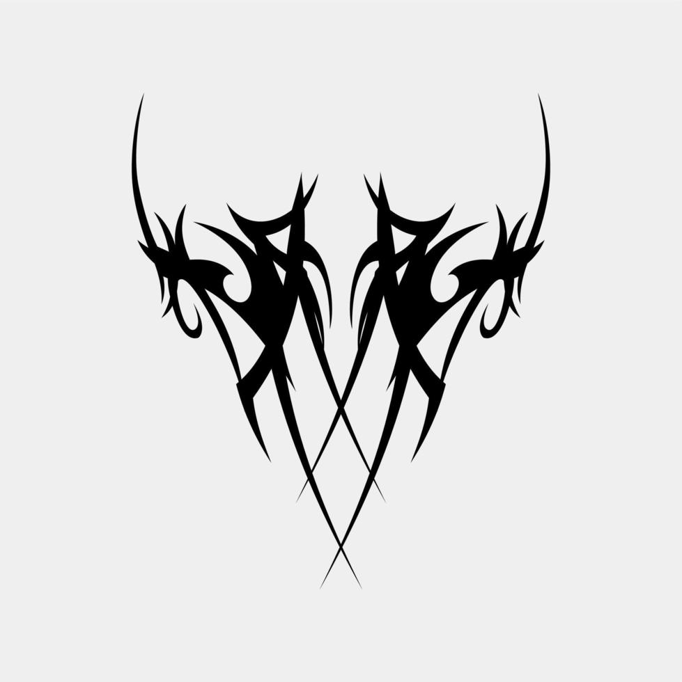 Vector illustration of a unique tattoo motif, scary and cool, simstris for a muscular and scary man