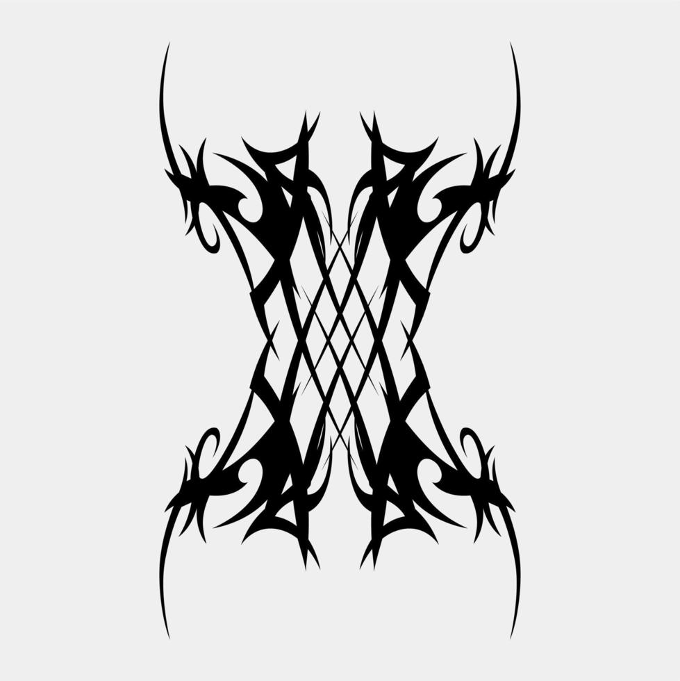 Vector illustration of a unique tattoo motif, scary and cool, simstris for a muscular and scary man