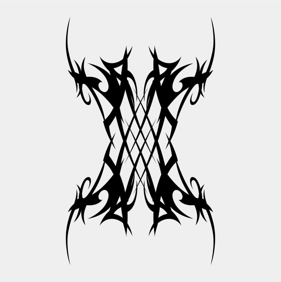 Vector illustration of a unique tattoo motif, scary and cool, simstris for a muscular and scary man